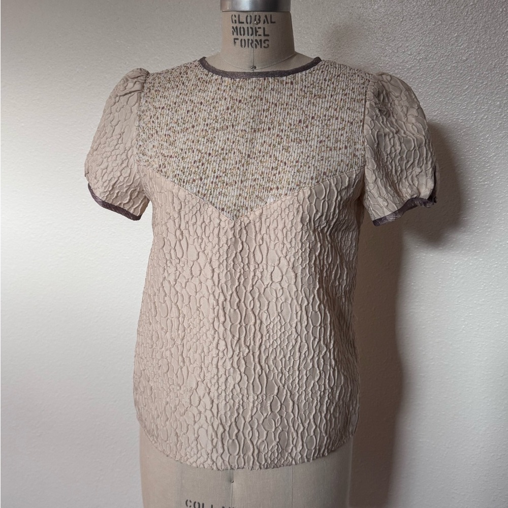 Rodarte Opening Ceremony Cream Textured Women's Blouse
